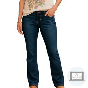 Democracy Womens Jeans Rebel Barely Boot Stretch Denim Mid Rise Dark Wash Size 6